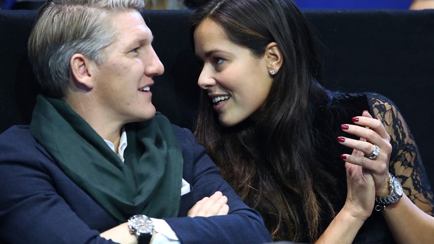 Fußballer Bastian Schweinsteiger und Tennis-Profi Ana Ivanovic in der O2-Arena in London, 2016