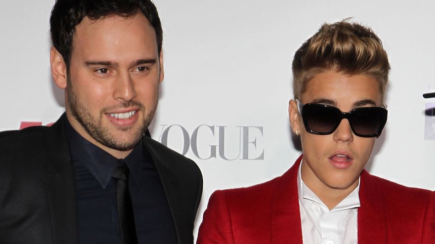 Justin Bieber, Usher und Scooter Braun