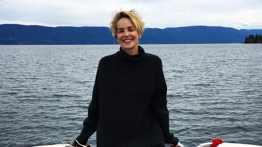 Sharon Stone bei einem Bootsausflug