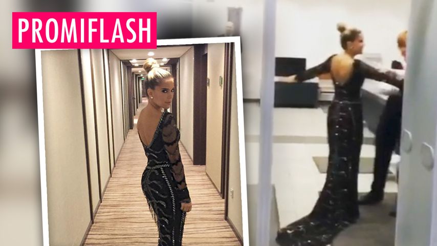 Sexy Sylvie: Im Abendkleid durch die Sicherheitskontrolle!