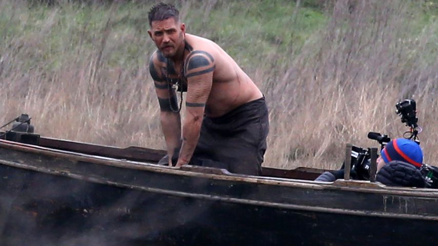 Tom Hardy am Set von "Taboo"