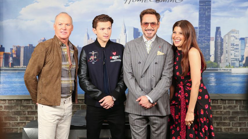 M. Keaton, T. Holland, R. Downey Jr. und M. Tomei beim "Spider-Man: Homecoming" Photocall 2017