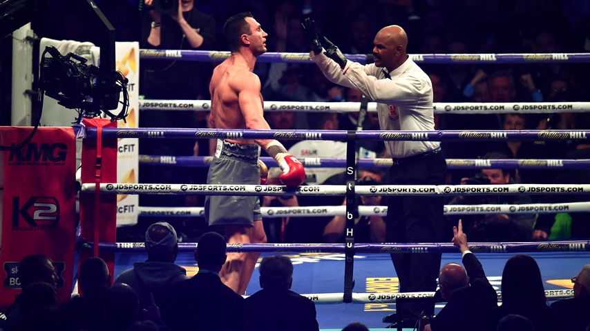 Wladimir Klitschko beim Boxkampf gegen Anthony Joshua, April 2017