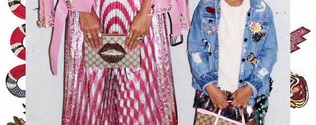 Beyonce und Blue Ivy posieren mit ihren Handtaschen Beyonce und Blue Ivy posieren mit ihren Handtaschen