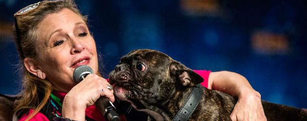 Carrie Fisher und ihr Hund Gary Carrie Fisher und ihr Hund Gary