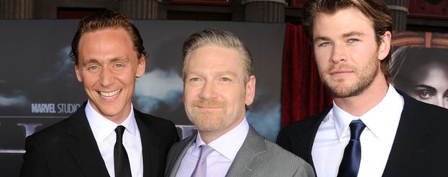Tom Hiddleston, Regisseur Kenneth Branagh und Chris Hemsworth (v.l.n.r.) Tom Hiddleston, Regisseur Kenneth Branagh und Chris Hemsworth (v.l.n.r.)