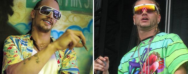 James Franco und Rapper Riff Raff, Collage James Franco und Rapper Riff Raff, Collage
