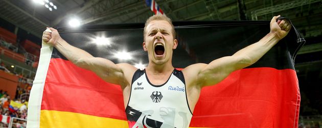 Fabian Hambüchen nach seinem Gold-Gewinn in Rio 2016 Fabian Hambüchen nach seinem Gold-Gewinn in Rio 2016