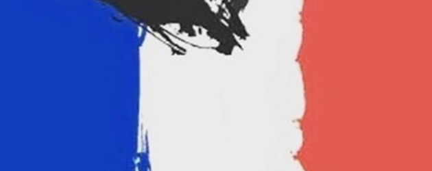 Französische Flagge mit einem Herz Französische Flagge mit einem Herz