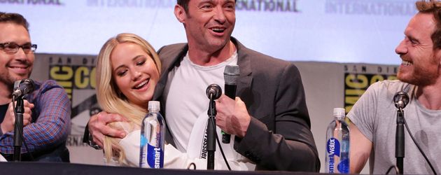 Hugh Jackman, Jennifer Lawrence und Michael Fassbender Hugh Jackman, Jennifer Lawrence und Michael Fassbender