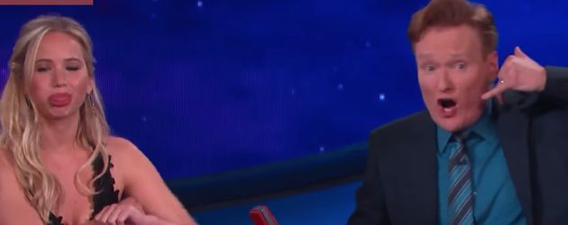 Jennifer Lawrence und Conan O'Brien Jennifer Lawrence und Conan O'Brien