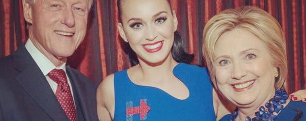 Katy Perry zusammen mit den Clintons Katy Perry zusammen mit den Clintons