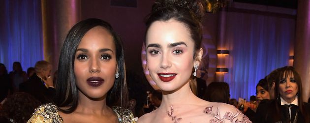 Kerry Washington und Lily Collins bei den Golden Globes 2017 Kerry Washington und Lily Collins bei den Golden Globes 2017