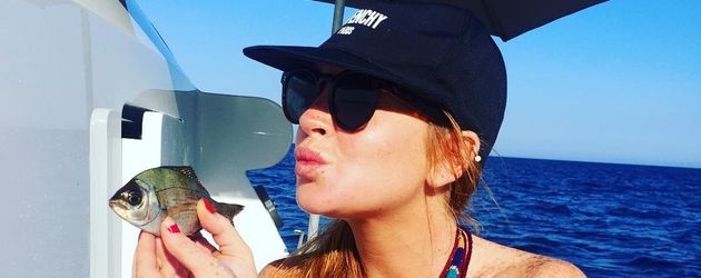 Schauspielerin und Sängerin Lindsay Lohan im Urlaub am Mittelmeer Schauspielerin und Sängerin Lindsay Lohan im Urlaub am Mittelmeer