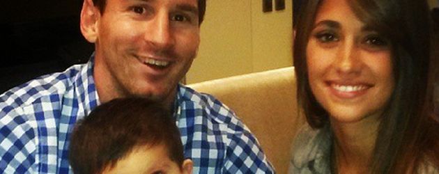 Lionel Messi, Thiago Messi und Antonella Roccuzzo Lionel Messi, Thiago Messi und Antonella Roccuzzo