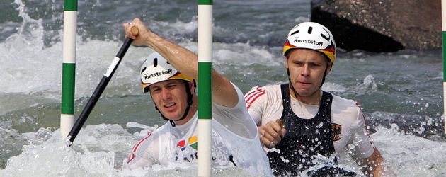 Marcus Becker und Stefan Henze bei den Slalom-Weltmeisterschaft im Kanu Marcus Becker und Stefan Henze bei den Slalom-Weltmeisterschaft im Kanu