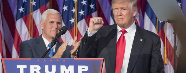 Mike Pence und Donald Trump im Hilton Midtown Hotel in NYC Mike Pence und Donald Trump im Hilton Midtown Hotel in NYC