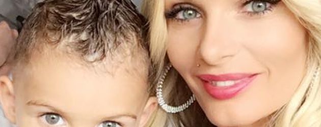 Milan und Ludivine Lacorne, der dreijährige Sohn und die Frau von Kicker Dimitri Payet Milan und Ludivine Lacorne, der dreijährige Sohn und die Frau von Kicker Dimitri Payet