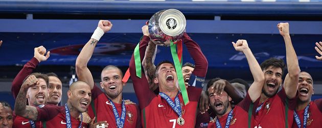 Die Portugiesische Nationalmannschaft beim EM-Sieg 2016 Die Portugiesische Nationalmannschaft beim EM-Sieg 2016