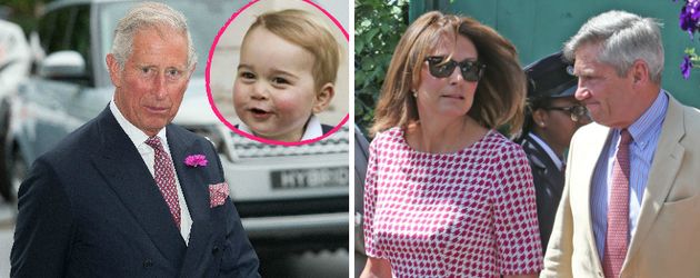 Prinz Charles, die Middletons und Prinz George Prinz Charles, die Middletons und Prinz George