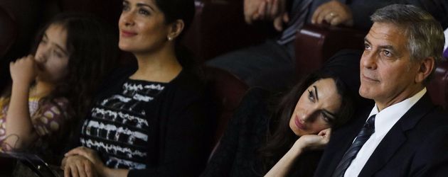 George Clooney, Salma Hayek und Amal Alamuddin George Clooney, Salma Hayek und Amal Alamuddin