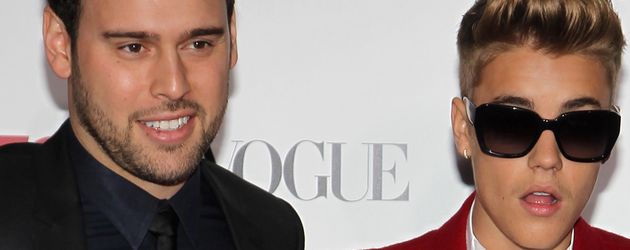 Justin Bieber, Usher und Scooter Braun Justin Bieber, Usher und Scooter Braun