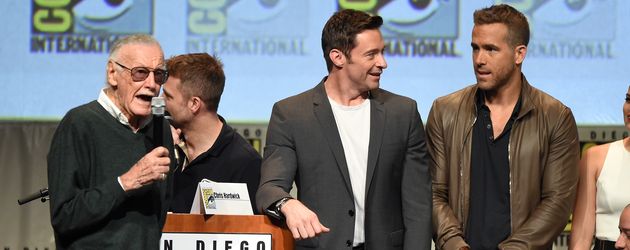 Ryan Reynolds, Hugh Jackman und Stan Lee Ryan Reynolds, Hugh Jackman und Stan Lee
