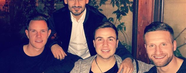 Ter Stegen, Ilkay Gündogan, Mario Götze und Shkodran Mustafi in Rom Ter Stegen, Ilkay Gündogan, Mario Götze und Shkodran Mustafi in Rom