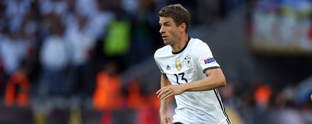 Thomas Müller beim Spiel im Achtelfinale der EM 2016 Thomas Müller beim Spiel im Achtelfinale der EM 2016