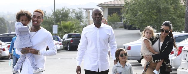 Tyga, Kourtney Kardashian, Penelope Disick, Mason Disick und Corey Gamble Tyga, Kourtney Kardashian, Penelope Disick, Mason Disick und Corey Gamble