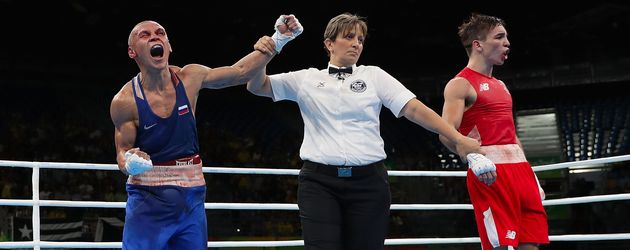 Wladimir Nikitin beim Sieg gegen Michael Conlan Wladimir Nikitin beim Sieg gegen Michael Conlan