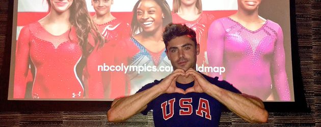 Zac Efron supportet die US-amerikanische Turnerin Simone Biles Zac Efron supportet die US-amerikanische Turnerin Simone Biles